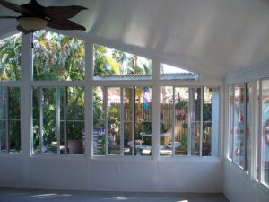 Clearwater Acrylic Sunroom with gable trapezoid windows