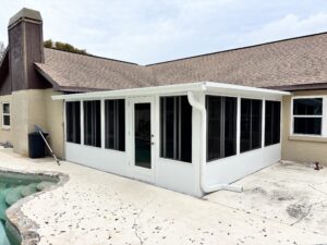 White sunroom with acrylic windows in Brandon